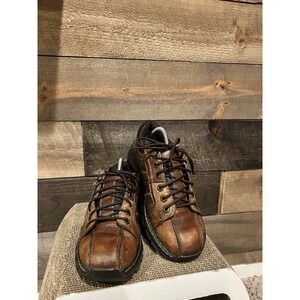 GBX Chunky Oxford Billard Shoes Mens 9 Brown Leather Lace Retro Y2K Boho‎ 90s